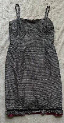 Forever 21 女式长裙 M 码黑白方格可调肩带 — 第 1/4 张图片