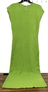 ZARA LONG green DRESS SIZE medium blended terry cloth - Picture 1 of 14