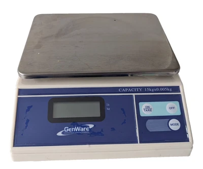 Genware Digital Kitchen Parcel Scales with UK Mains Adaptor Heavy Duty 15kg - image 1 of 4