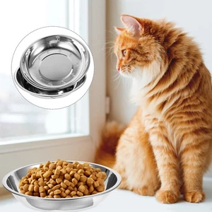 2Pcs Stainless Steel Kitten Bowls Multi-function Cat Bowls Dog Food Bowls Dog Ac - Picture 1 of 6