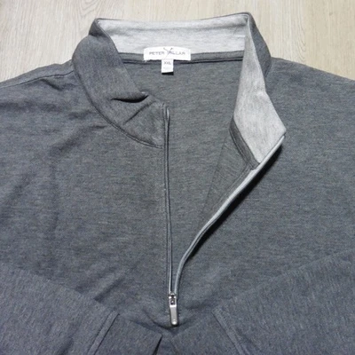 PETER MILLAR Mens 2XL XXL PULLOVER CROWN COMFORT 1/4 ZIP CHARCOAL GREY SWEATER - Image 1 of 4