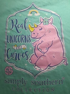 Simply Southern Real Unicorns Got Curves Youth Size Large - Picture 1 of 8