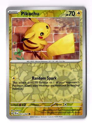 Pikachu 051/162 Sv05: Temporal Forces Reverse Holo - Image 1 of 3