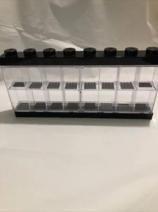 LEGO Minifigure Display Case Clear Black 15" Wall Display Door Open Holds 16 - Picture 1 of 12
