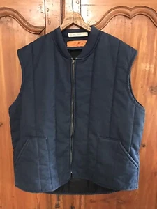 VTG Mens Red Kap Blue Zip Mechanic Motorcycle Vest Indian Larry Size XXL - Picture 1 of 8