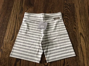 NEW Matilda Jane Clothing Girls Striped Bike Shorts - Size 10 - Gray / Ivory - Picture 1 of 1