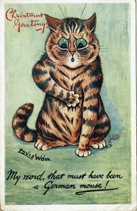 ESCASO TUCK POSTCAD LOUIS WAIN SER 8850 ALGUNOS GATOS - UN RATÓN ALEMÁN 1917 1/2 - Imagen 1 de 2