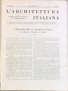 L'ARCHITETTURA ITALIANA 1926 ESPOSIZIONE TORINO FRANCESCO BASSANO ROMA - Imagen 1 de 1