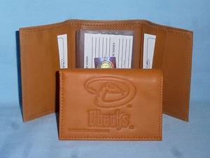 ARIZONA DIAMONDBACKS Leather TriFold Wallet NEW! tan bb - Picture 1 of 4