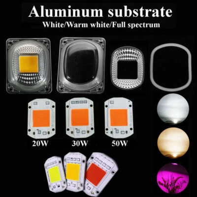LED COB Grow Chip Full Spectrum Warm White/White 220V+Lens Reflector 50W 30W 20W - Image 1 of 4