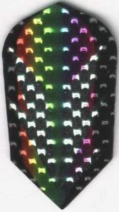 Silver, Purple, Green & Black Slim Dimplex Dart Flights: 3 per set - Picture 1 of 1