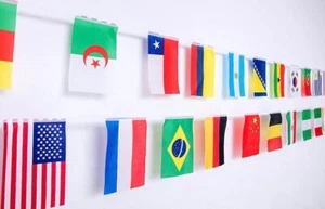 Juego de banderas mundiales de 100 países banderas internacionales bunting - Imagen 1 de 3