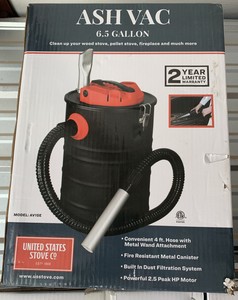 Ash Vacuum For Fireplace/Firepits. Brand New In Box. 2.5 HP 6.5gal. US Stove Co