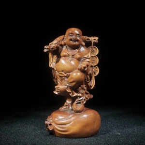 Hand carved wooden buddha statue Amitabha  Wood carving antique statue religious - Picture 1 of 9