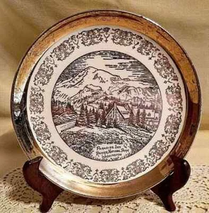 PARADISE INN PLATE RAINIER NATIONAL PARK WASHINGTON 22K GOLD Trim! - Bild 1 von 1
