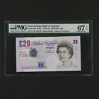 1999 Great Britain Bank of England 20 Pfund Pick#390a PMG 67 EPQ Edelstein UNC
