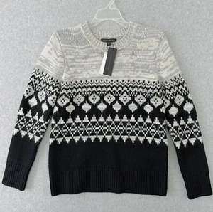 Banana Republic Womens Sweater Medium Petite Fair Isle Merino Alpaca Blend New - Picture 1 of 13
