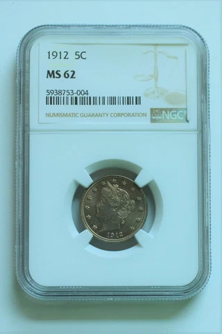 1912 LIBERTY NICKEL NGC MS62 Cover