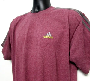 Vintage Adidas T-Shirt Herren M rosa gesticktes Logo 3 Streifen USA Stoff Mexico Made - Bild 1 von 13