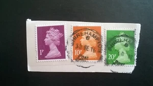 3x MACHIN 1p M15L SG U2920 & M16L10p U2923 & 20p U2024 STAMPS POSTMARK - Picture 1 of 2