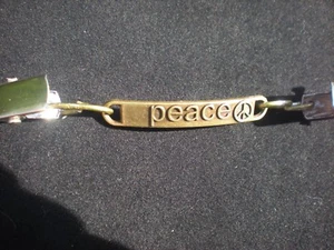 Cardigan, Sweater Blouse, Shawl Clips/Clasps Antique Bronze PEACE Bar Christmas - Picture 1 of 3