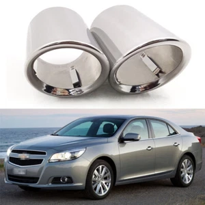 2 Car Exhaust Muffler Tip Tail Pipe Trim Silver for Chevy Malibu 2013-2015 #1050 - Picture 1 of 6