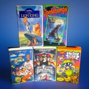 Retro 90s VHS Lot of 5 Must Have! Space Jam, Power Rangers, Goosebumps & More - Picture 1 of 7