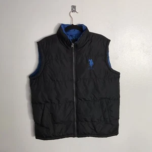 Polo Mens Sleeveless Full Zip Up Puffer Vest Jacket Black Sz M - Picture 1 of 5