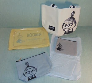 Moomin Little My Luxury 3 Piece Set Tote Bag Makeup Case Mini Pouch Promo New - Picture 1 of 12