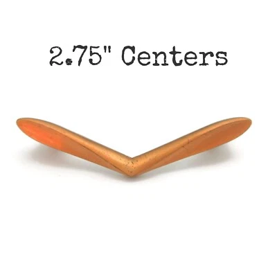 Vintage MCM Chevron Drawer Pull 2.75" centers Copper colored atomic handle LF2 - Image 1 of 4