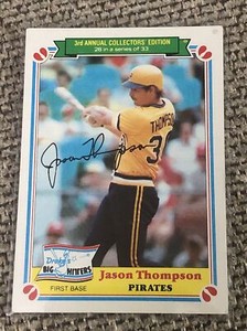 1983 TOPPS DRAKE'S BIG HITTERS - #28 JASON THOMPSON - PIRATES -