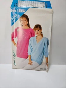 See & Sew Butterick 5706 Size 6-14 Loose-fitting Pullover Top Uncut 1987 - Picture 1 of 2
