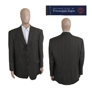 Coppley Ermenegildo Zegna Zane 3 Button Olive Green Check Wool Sport Coat 44R - Picture 1 of 10