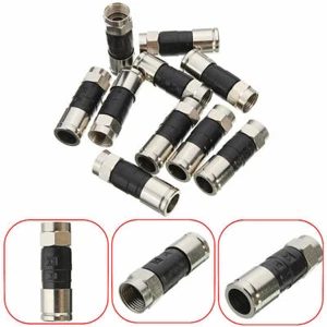 RG6 F-Type Compression Snap Seal Plug Connector Sky Satellite Virgin Cable - 10X - Zdjęcie 1 z 10