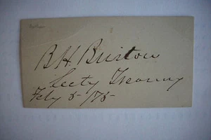 Signed Civil War BENJAMIN BRISTOW Prosecutor of KU KLUX KLAN Whiskey Ring - Picture 1 of 1