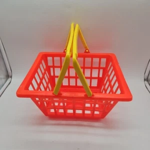 Gay Toys USA 1980er Einkauf Lebensmittelgeschäft Lebensmittelkorb Spielzeug 12" mal 10" mit Griff - Bild 1 von 6