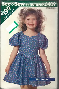 Butterick See & Sew Schnittmuster #6409 - Kinderkleid in Größen 2-3-4-5-6 - Bild 1 von 1