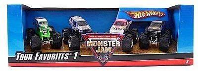Hot Wheels Monster Jam Tour Favorites 4 Pack 1:64 Diecast Truck