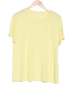Eileen Fisher Tee Top T-Shirt Gr. ��Large Kurzarm Bio 100% Leinen Gelb - Bild 1 von 5