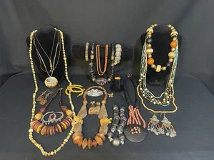 Vintage To Now Boho Costume Jewelry Lot Necklace Earrings Bracelet Ring Hippie - Picture 1 of 9