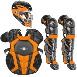 All-Star System7 Axis Travel Team NOCSAE Intermediate Catcher's Package, Blk/Org - Picture 1 of 1