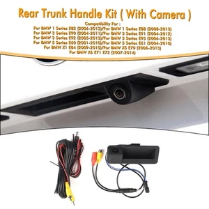 Car Rear Trunk Handle Release Switch W/Camera For BMW E60 E61 E90 E91 E92 Black - Picture 1 of 2