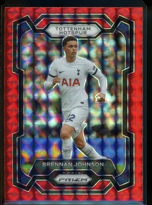 2023-24 Panini Prizm Premier League Brennan Johnson Red Mosaic Tottenham #123 - Image 1 of 2