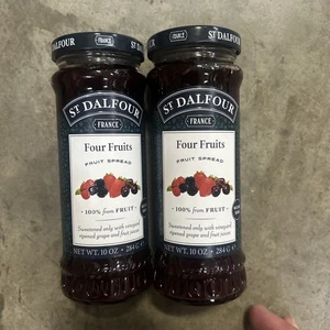 St Dalfour Four Fruits Deluxe Four Fruits Spread 10 oz 284 g paquete de 2 totalmente natural - Imagen 1 de 5