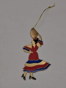 Vintage spanische Flamingo Dame Tänzerin Feiertag Weihnachtsschmuck - Bild 1 von 3