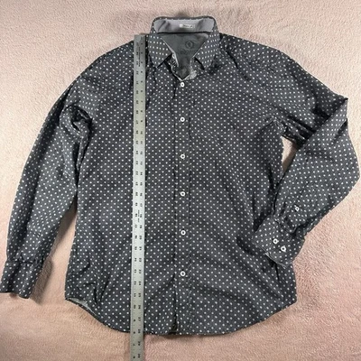 Bugatchi Men’s M Dress Shirt Classic Fit Blue Polka Dot Long Sleeve Flip Cuff - Image 1 of 4