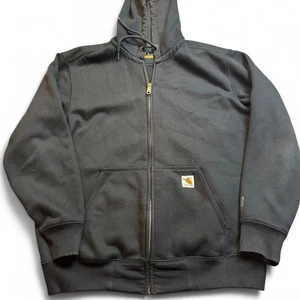 Sudadera con Capucha Carhartt Rain Defender Cremallera Completa Negra Talla Grande Ajuste Original - Imagen 1 de 4