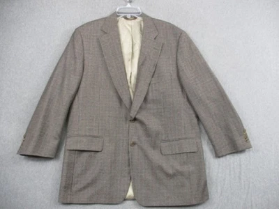 Vintage Paul Stuart Sport Coat Blazer Mens 45 Long Brown Houndstooth Wool 90s - Image 1 of 4