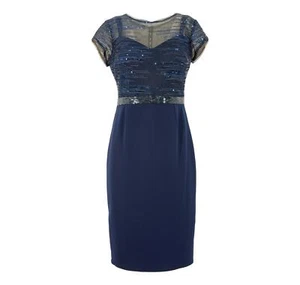 CABOTINE Abito Donna Modello Tubino CTFD-517 Colore Blu Strass - Picture 1 of 3