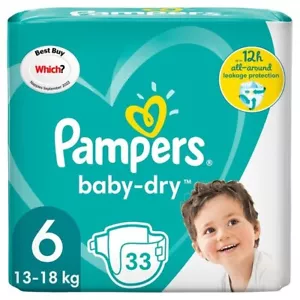 Pampers Baby-Trockene Windeln, Größe 6 (13-18 kg) Essential Pack (33 pro Packung) - Bild 1 von 1